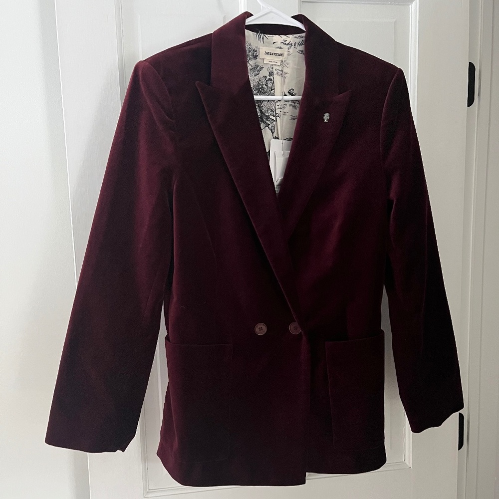 NWT Zadig & Voltaire Velvet Blazer